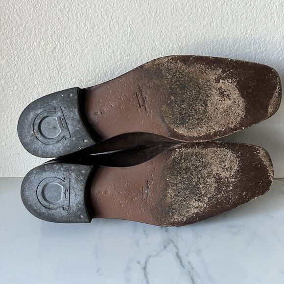 Salvatore Ferragamo Brown Gancini Suede Loafers Men 10 D main image 7